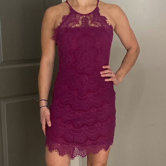 Free People Dresses & Skirts - Free people purple lace mini dress